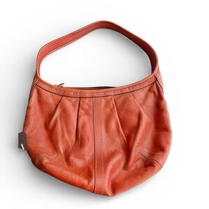 Coach Ergo Hobo Bag Style 12235 Orange Leather Shoulder Bag Y2K Slouch Purse